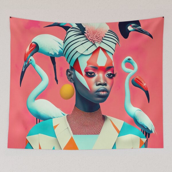 Item preview, [AI Art] "Surrounded by Flamingos", Bauhaus Art Style designed and sold by Sissle.