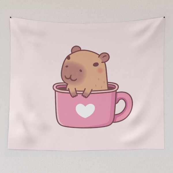 Item preview, Cute Capybara In A Mug designed and sold by rustydoodle.