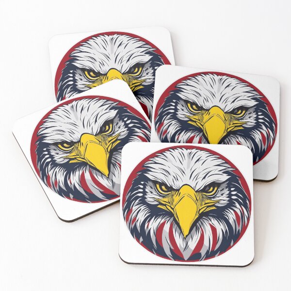 Item preview,  portrait of an eagle against the background of the flag designed and sold by jkrphoto.
