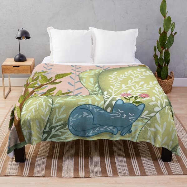 Item preview, Blue cat sleeping on sofa designed and sold by pinkyfish1010.