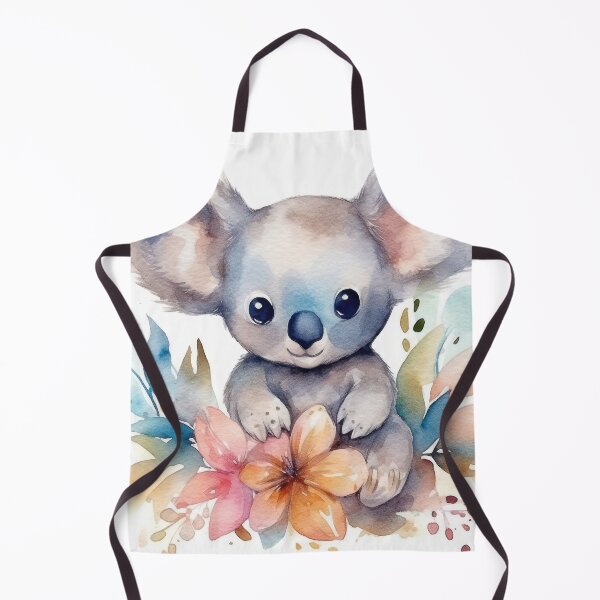 Item preview, Watercolor cute koala bear with flowers designed and sold by rainseedart.
