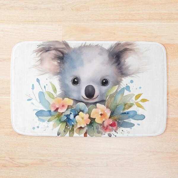 Item preview, Watercolor cute koala bear with flowers designed and sold by rainseedart.