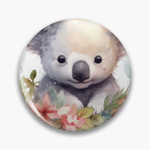 Item preview, Watercolor cute koala bear with flowers designed and sold by rainseedart.