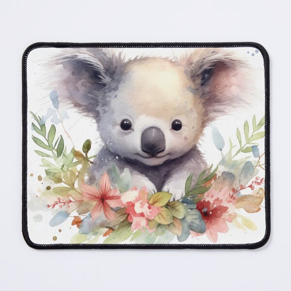 Item preview, Watercolor cute koala bear with flowers designed and sold by rainseedart.