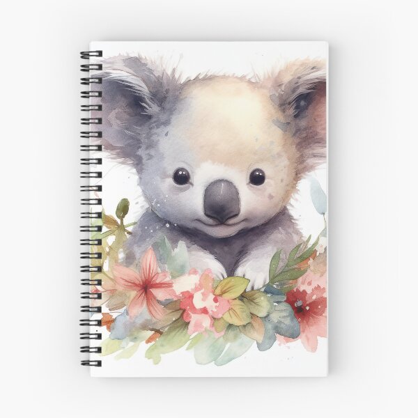 Item preview, Watercolor cute koala bear with flowers designed and sold by rainseedart.