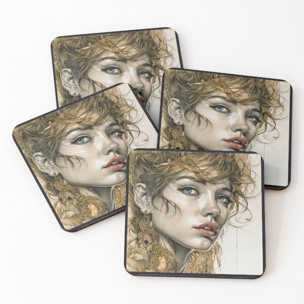 Item preview, portrait of beauty 10-fantasy-bold styles-dreamy mood-madness-abstract designed and sold by Hermossa-Art.