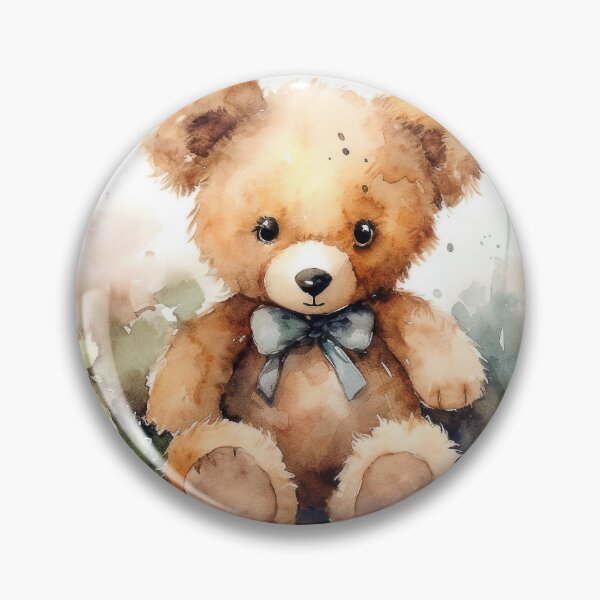 Item preview, Watercolor teddy bear with flowers designed and sold by rainseedart.