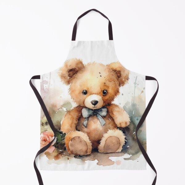Item preview, Watercolor teddy bear with flowers designed and sold by rainseedart.