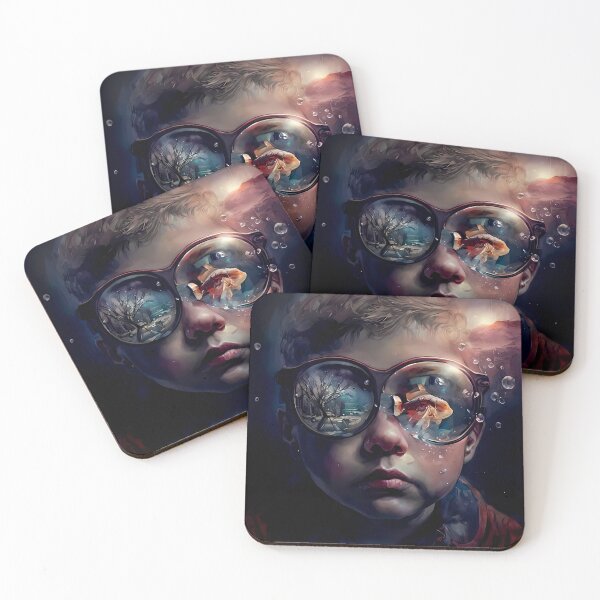 Item preview, Digital Art: Futuristic Boy with Glasses - Blending Nature and Urban designed and sold by PixelSpectrum.