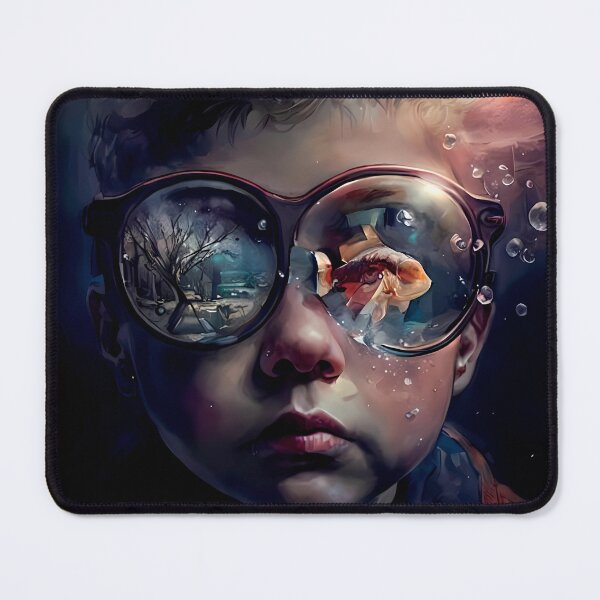 Item preview, Digital Art: Futuristic Boy with Glasses - Blending Nature and Urban designed and sold by PixelSpectrum.