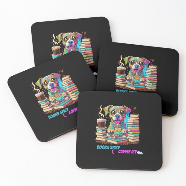 Item preview, I like my books spicy and my coffee icy, funny dog drinking coffee, dog in pocket funny puppy for dog lovers, Petsofinstagram, iced coffee books designed and sold by Sshmorr.