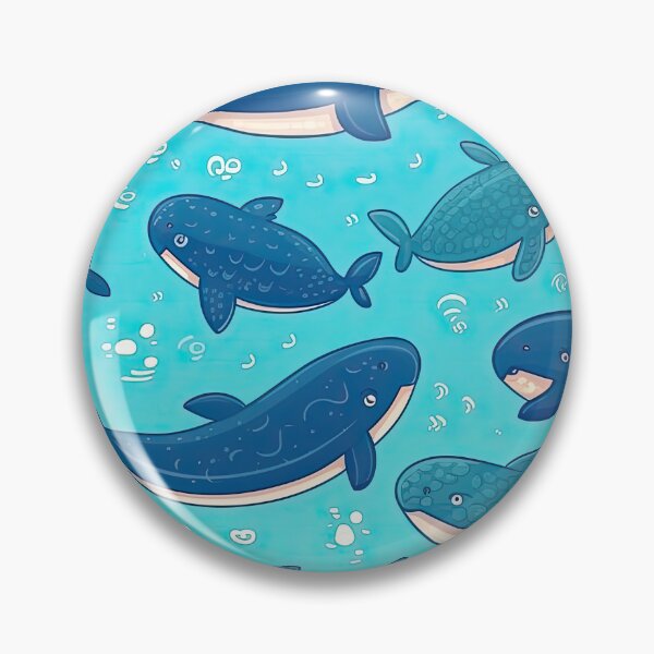 Item preview, Cute Whales With Blue Background designed and sold by BaysparksMedia.