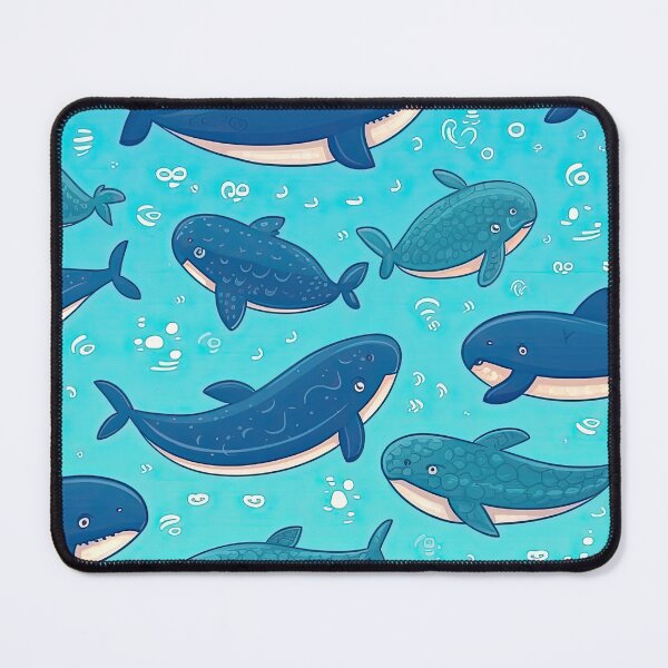 Item preview, Cute Whales With Blue Background designed and sold by BaysparksMedia.