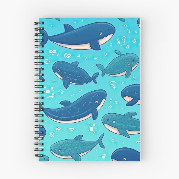 Item preview, Cute Whales With Blue Background designed and sold by BaysparksMedia.