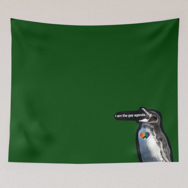 Artikelvorschau, Dark Green #014606 Galapagos Penguin screams I am the gay agenda entworfen und verkauft von SBPenguins.