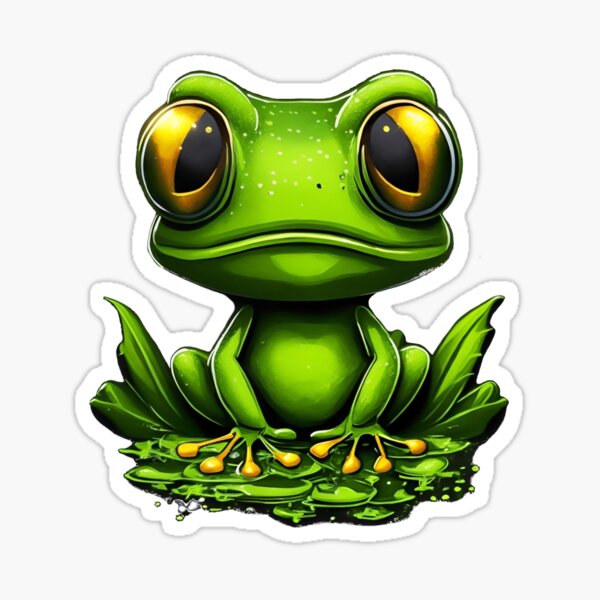 Cute frog with googly eyes Sticker