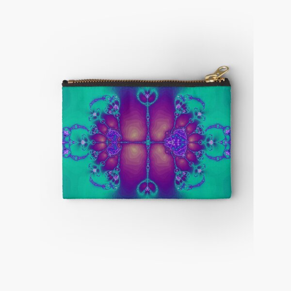 Item preview, "Lotus Fractality" Teal & Purple Fractal Art Print designed and sold by ChaosEmporium.