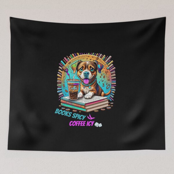 Item preview, I like my books spicy and my coffee icy, funny dog drinking coffee, dog in pocket funny puppy for dog lovers, Petsofinstagram, iced coffee books, worship coffee classic designed and sold by Sshmorr.