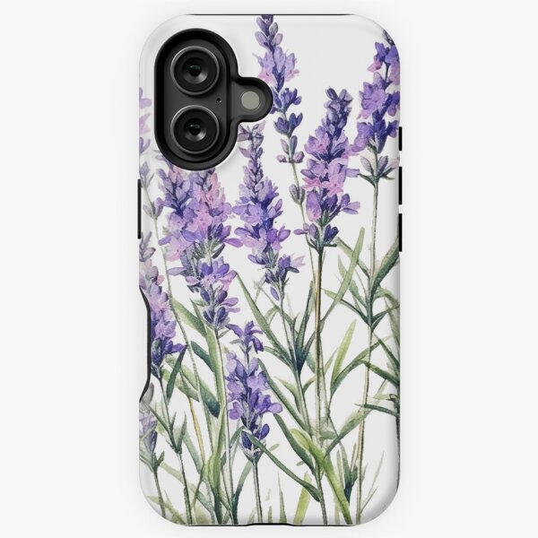 Vista previa del artículo con la obra «Diseño de patrón lineal floral lavanda violeta colorido calmante», diseñado y vendido por ArchanaAsh.