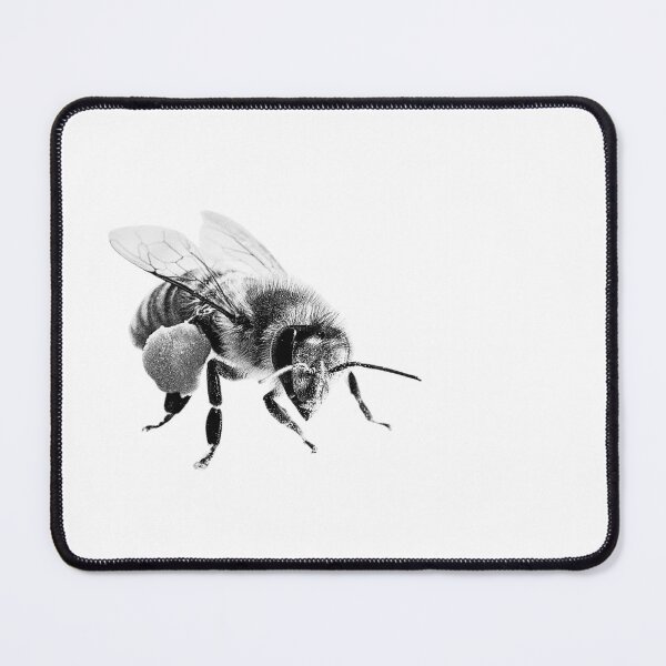 Item preview, Black and White Honey Bee with Pollen designed and sold by liamofthewoods.