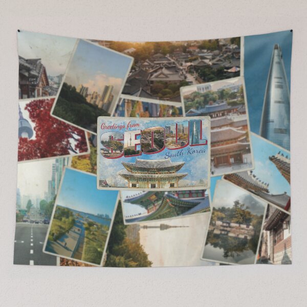 Item preview, Greetings from Seoul in South Korea Vintage style retro souvenir designed and sold by DeveloperProp0.