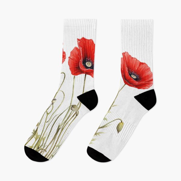 Item preview, Colorful red poppy Floral linear pattern design calming designed and sold by ArchanaAsh.