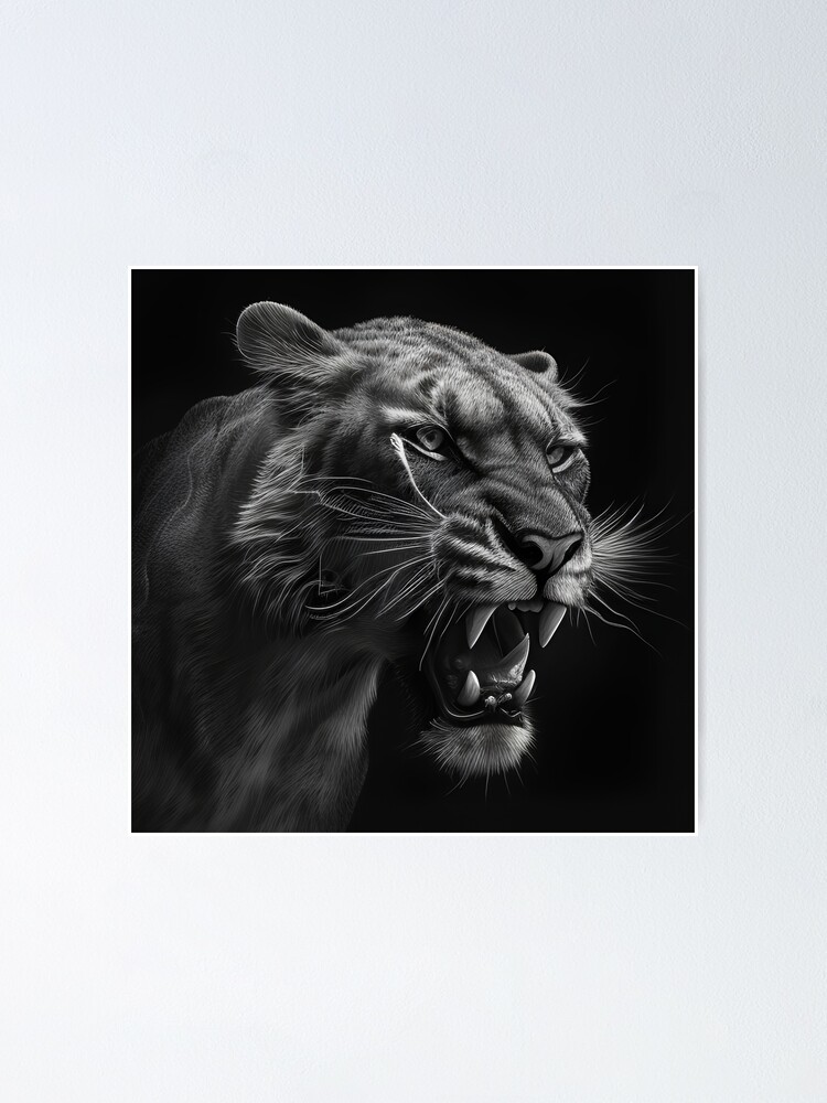 Poster for Sale avec l uvre Tigre noir et blanc de l artiste