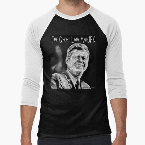 The Ghost Lady and JFK Baseball ¾ Sleeve T-Shirt