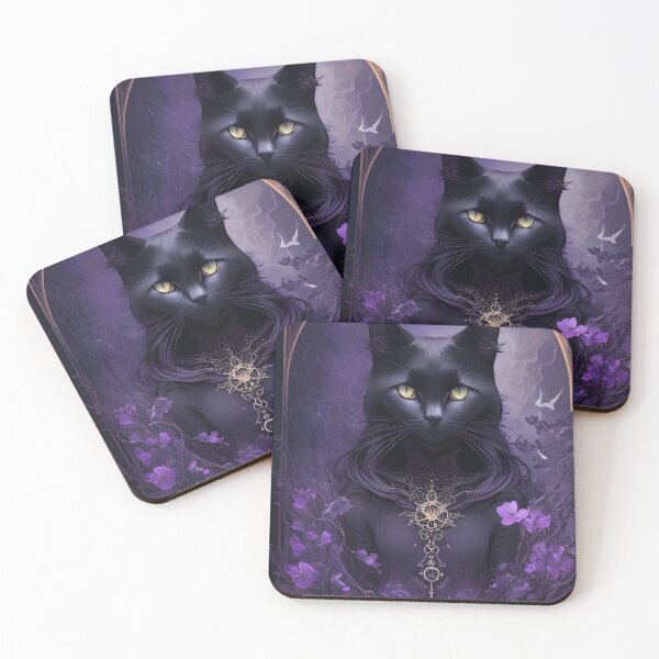 Item preview, Dark Mystic Cat: A Captivating Realistic Artwork of Mysterious Beauty designed and sold by Elswell.