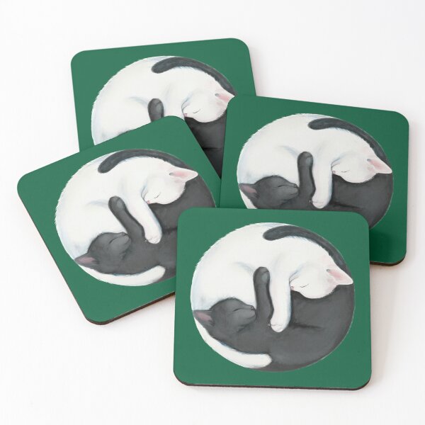 Item preview, Yin Yang Balancing Cats designed and sold by nhokhongngot.