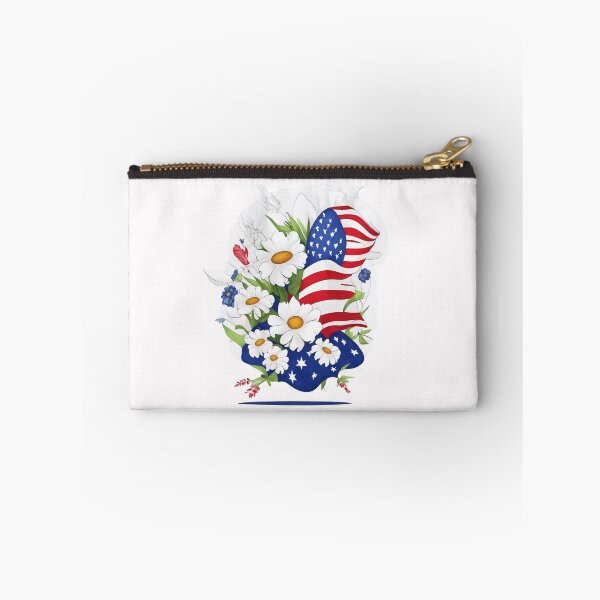 Item preview, bouquet of flowers  against the background of the flag usa designed and sold by jkrphoto.