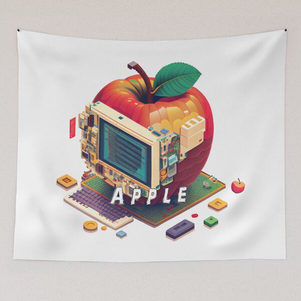 Item preview, Apple-Inspired Pixel Computer Image: A Creative Blend of Technology and Design designed and sold by MLArtifex.