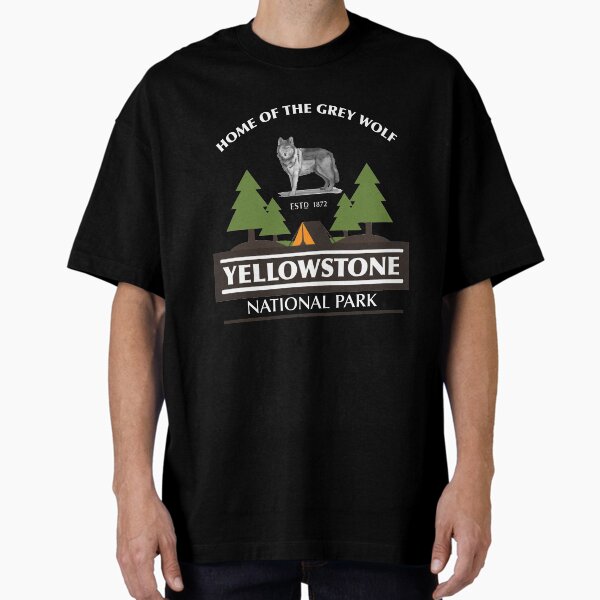 Artikel-Vorschau von Haus des Gray Wolf Yellowstone Nationalpark Vintage Yellowstone Geschenk Wolf Liebhaber Kunstdruck, designt und verkauft von TeesByDesign.