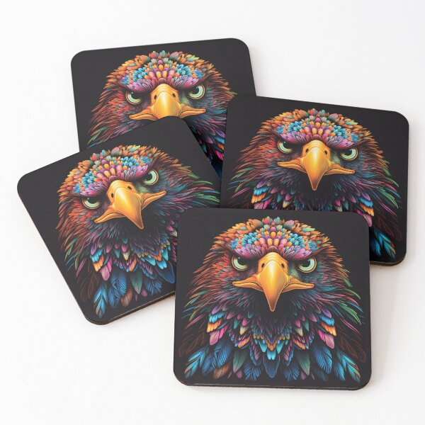 Item preview, Neon Accented Eagle | Vibrant, Majestic, and Striking | Wildlife Art designed and sold by PopPopGfx.