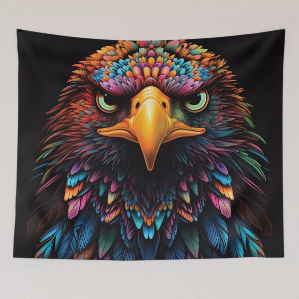 Item preview, Neon Accented Eagle | Vibrant, Majestic, and Striking | Wildlife Art designed and sold by PopPopGfx.