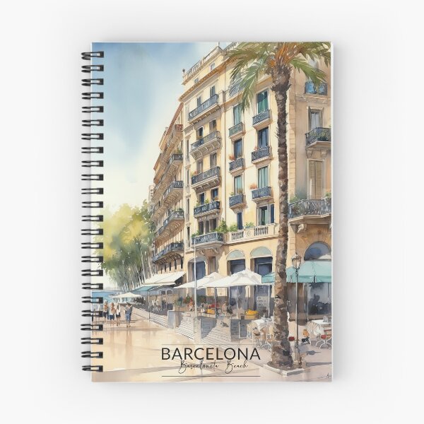 Item preview, Barcelona Barceloneta Beach Watercolor Painting designed and sold by Wonder Of Light.