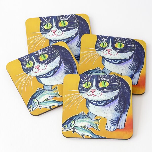 Item preview, Cat with Salmon designed and sold by 516 Studio.