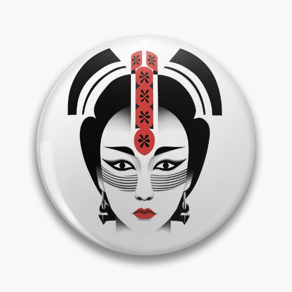 Item preview, Author's illustration in the Japanese style of expressive facial animation, kabuki theater. designed and sold by Kiyomi  Mizushima.