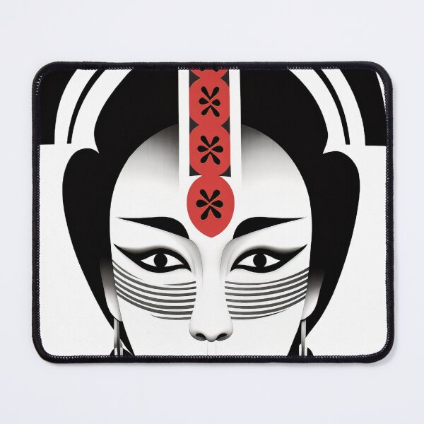 Item preview, Author's illustration in the Japanese style of expressive facial animation, kabuki theater. designed and sold by Kiyomi  Mizushima.