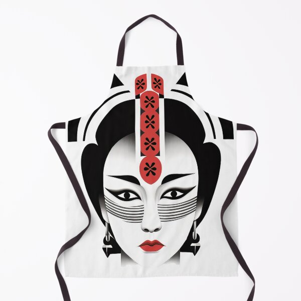 Item preview, Author's illustration in the Japanese style of expressive facial animation, kabuki theater. designed and sold by Kiyomi Mizushima.