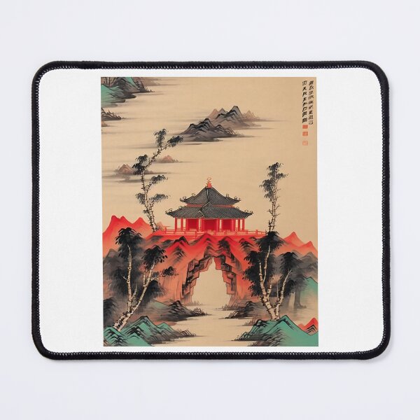 Item preview, Pagoda en una montaña - arte chino vintage - Estilo Guo Hua designed and sold by Asian-Art.