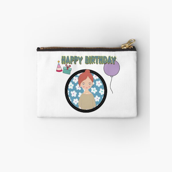 Item preview, Happy birthday lady in circle frame designed and sold by shirayu.