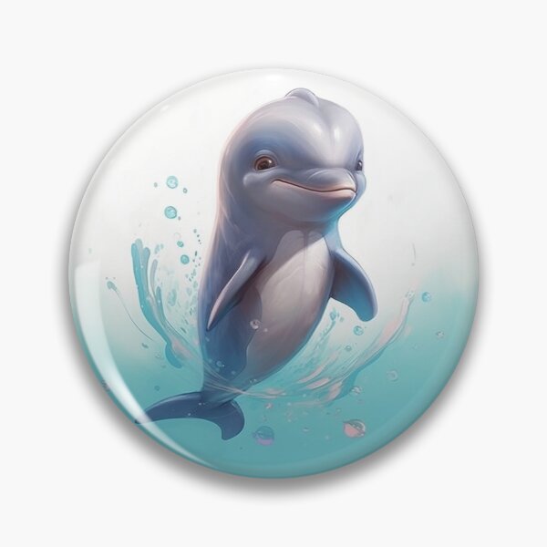 Item preview, Dolphin in blue water digital art designed and sold by DigitalPixelize.