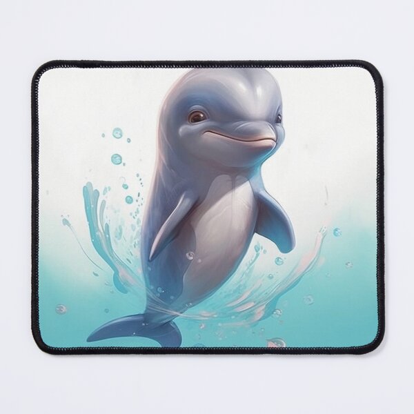 Item preview, Dolphin in blue water digital art designed and sold by DigitalPixelize.