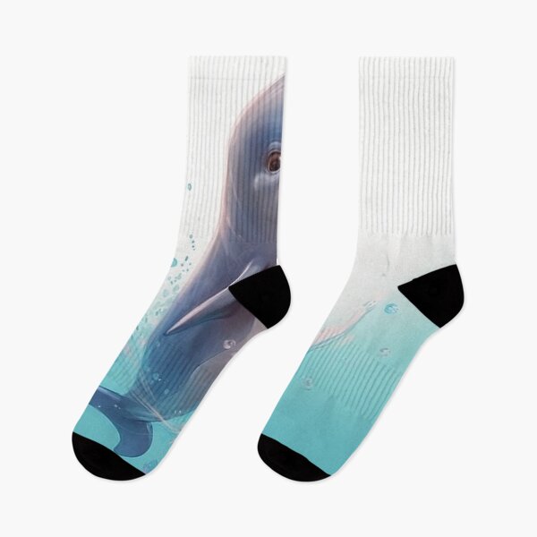 Item preview, Dolphin in blue water digital art designed and sold by DigitalPixelize.