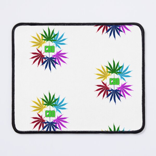 Item preview, CIRCLE OF COLOURED CANNABIS LEAVES AND CBD WRITTEN IN THE MIDDLE. designed and sold by coffeeflavour.