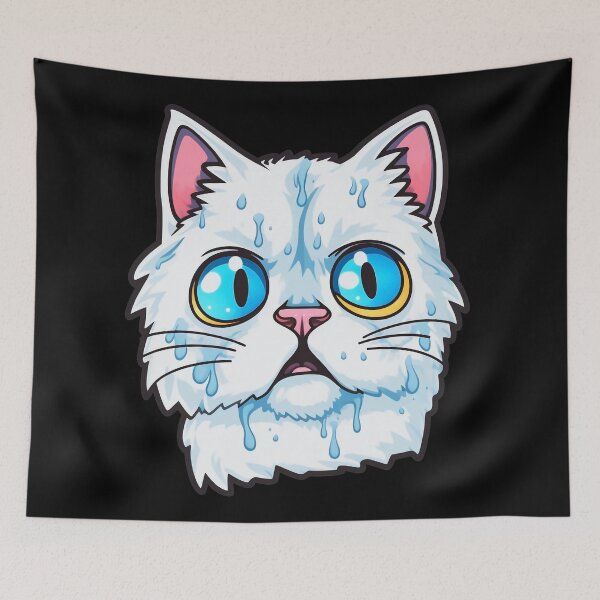 Item preview, Sorry I Can't My Cat Needs Me - Cat Crying A River and Melting from Tears designed and sold by NapNapSleeper.