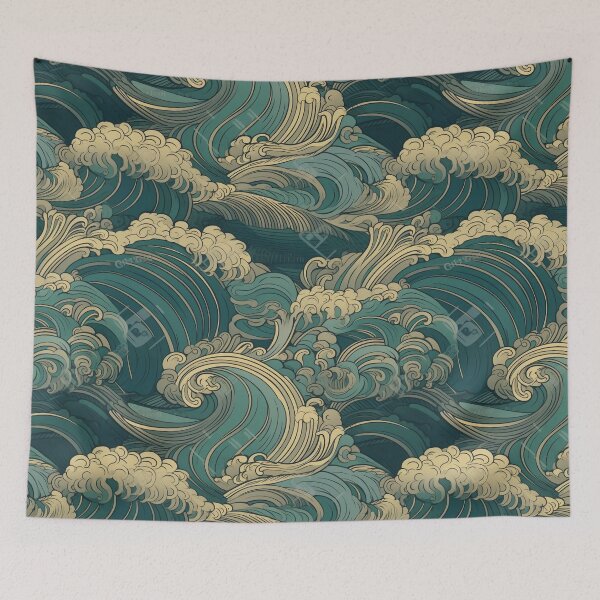 Item preview, Art Deco Sea Waves designed and sold by omizen.