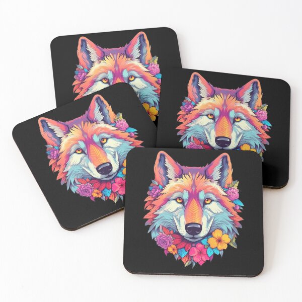 Item preview, Colorful Wolf with Spring Flowers for Free Souls  designed and sold by NapNapSleeper.