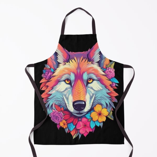 Item preview, Colorful Wolf with Spring Flowers for Free Souls designed and sold by NapNapSleeper.